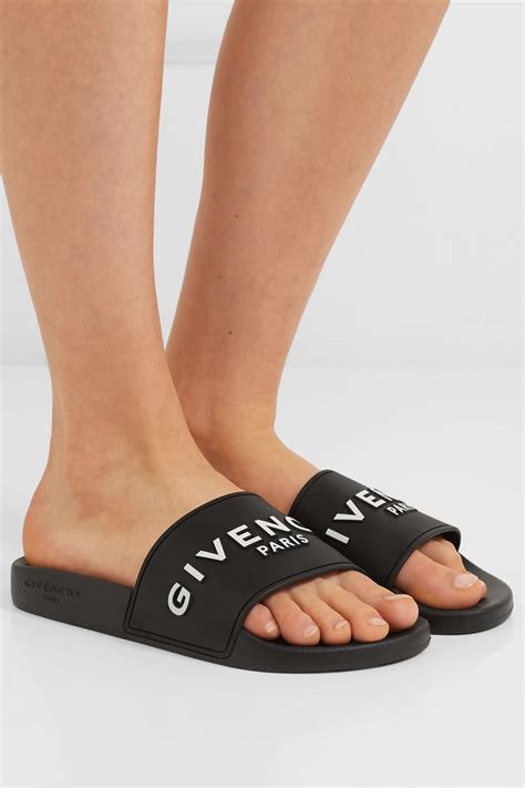 givenchy new logo rubber slides|givenchy flat mules.